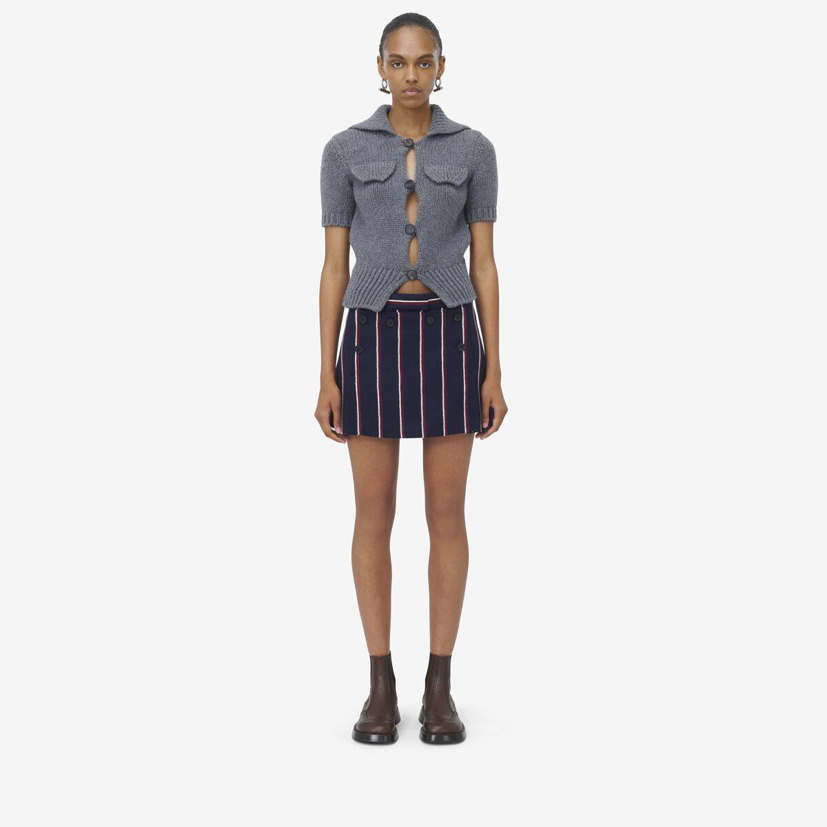 ALEXANDER MCQUEEN - College Stripe Mini Skirt - Item 818290QKABF431